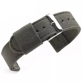 Ремешок для часов 18/20/22 мм Сменный парусиновый ремешок для часов Черный/серый браслет для часов с пряжкой из нержавеющей стали 18mm хаки
