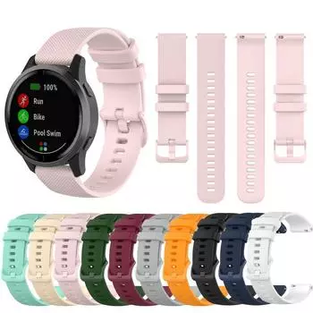 Ремешок для часов 18, 20, 22 мм для Samsung Galaxy Watch 42 мм/Garmin Vivoactive 3/Vivoactive 4 4S/Forerunner 645, силиконовый ремешок для часов