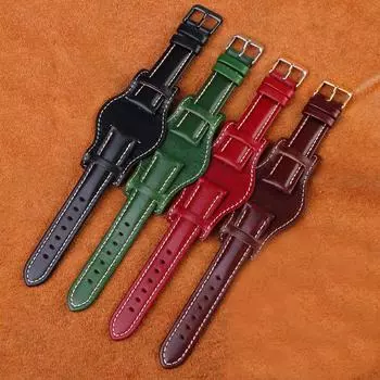 Ремешок для часов 18-22 мм из натуральной кожи, мужской браслет из коровьей кожи, ремешок для часов с ковриком 18mm