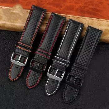 Ремешок для часов 18-24 мм из воловьей кожи для мужчин и женщин водонепроницаемый браслет с пряжкой из нержавеющей стали 18mm