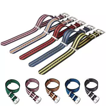 Ремешок для часов 18–24 мм, универсальный нейлоновый мужской и женский холст, прочный браслет на запястье, аксессуары 18mm серый/чёрный