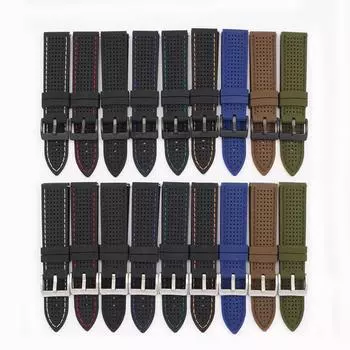 Ремешок для часов 18–24 мм, водонепроницаемый резиновый мужской сменный ремешок 18mm