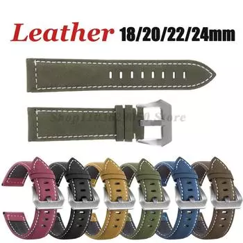 Ремешок для часов 18 мм, 20 мм, 22 мм, 24 мм, винтажный ремешок из натуральной кожи из натуральной кожи для часов Huawei Watch Gt2/3, ретро-ремешок для мужчин и женщин, сменные браслеты 24mm