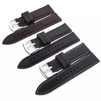 Ремешок для часов 20-22 мм резиновый мужской женский водонепроницаемый дышащий резиновый браслет на запястье аксессуары 20mm