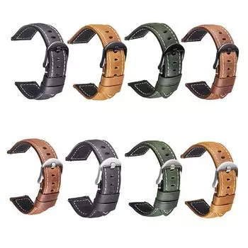 Ремешок для часов 20–26 мм, сменная кожаная пряжка из нержавеющей стали, аксессуары для часов 20mm