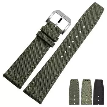 Ремешок для часов 20 мм, 21 мм, 22 мм, нейлоновый холст, ткань, ремешок для часов для IWC Pilot Spitfire, часовой пояс, ремешок для верхнего пистолета, зеленый, черный ремни, ремешки для наручных часов 22mm