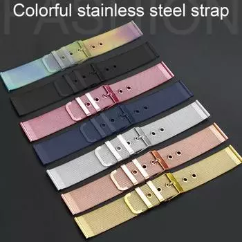 Ремешок для часов 20 мм 22 мм Универсальный быстросъемный ремешок из нержавеющей стали в миланском стиле для часов Huawei Watch GT2 22 mm серебряный