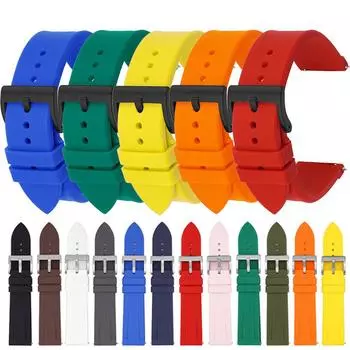 Ремешок для часов 20 мм 22 мм Резиновый водонепроницаемый быстросъемный ремешок 20mm
