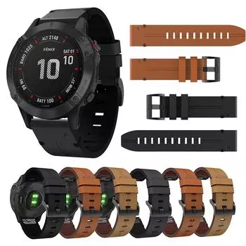 Ремешок для часов 20 мм, 22 мм, 26 мм, кожаный ремешок для Garmin Fenix 6/6X/6S, быстросъемный, удобный ремешок для часов для Garmin Fenix 5/5 Plus 22mm