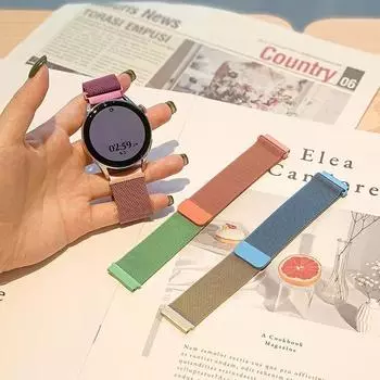 Ремешок для часов 20 мм для Samsung Galaxy Watch 4 classic/Active 2/3/gear s3 frontier, ремешок для часов 22 мм, магнитный ремешок для смарт-часов Samsung Watch 5 Pro 45mm