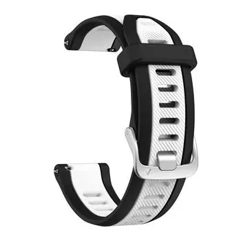 Ремешок для часов 20 мм, ремешок для Garmin Forerunner 165, музыкальные умные часы, силиконовый ремешок для Forerunner 245 645 158/Venu 2 Plus/SQ 2, браслет 20mm серый/чёрный