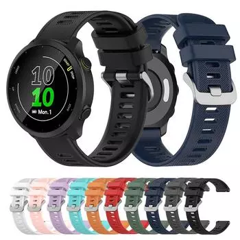 Ремешок для часов 20 мм, силиконовый ремешок для часов для Garmin Forerunner 55 158 Venu SQ, ремешок для умных часов Garmin Bounce D2 Air X10 20mm Universal