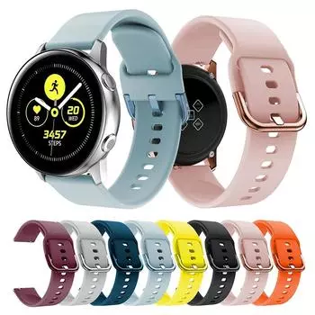 Ремешок для часов 20 мм силиконовый ремешок для Samsung Galaxy Watch 3/4/5 Active 2 сменный ремешок для часов Samsung Gear S2 Classic Smart Watch Band 20mm