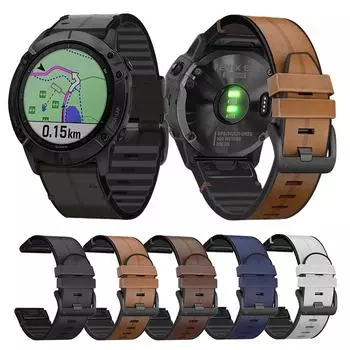 Ремешок для часов 22 мм 26 мм кожаный ремешок для Garmin Fenix 5 5X Plus 6 6X 7 7X Pro ремешок для смарт-часов Garmin EPIX Quatix 7 Pro/Tactix 7 22mm