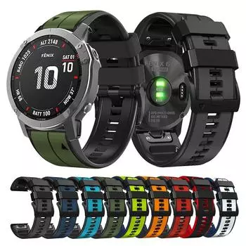 Ремешок для часов 22 мм 26 мм силиконовый ремешок для Garmin Fenix 7 7X 6 6X 5 5X быстросъемный ремешок для часов Garmin Fenix 3/3 HR/3 сапфировые ремешки для часов 22mm Fenix 7 6 5