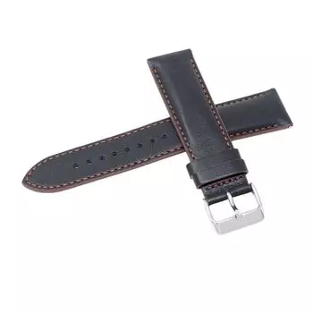 Ремешок для часов 22 мм из воловьей кожи, гладкий, черный, инструкция по уходу прилагается RS07S22BK [Seiko] Мужские