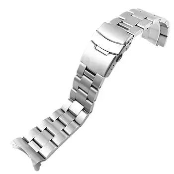 Ремешок для часов, 3 ряда, Oyster Bow Ring, прочный сменный ремешок из нержавеющей стали, тройной, с застежкой-молнией, металлический ремешок для часов, браслет, пряжка (Серебро, 22мм)