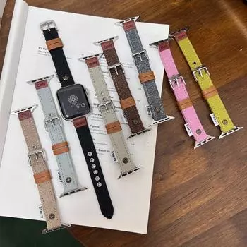 Ремешок для часов Apple Watch 46/42/44/45/49 мм 38/40/41 мм из искусственной кожи, модный ремешок для часов серии Ultra2 Se 10/9/8/7/6/5/4/3/2/1 38 40 41 42S10 синий