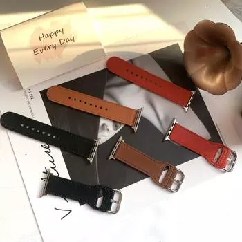 Ремешок для часов Apple Watch - ремешок из натуральной кожи для часов iWatch 10/9/8/7/6/5/4/3/2/1/SE/ULTRA 49 мм 45 мм 44 мм 42 мм 40 мм 38 мм 38/40/41mm чёрный