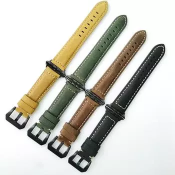 Ремешок для часов Apple Watch ultra 8 7 6 5 4 3 2 кожаный ремешок для часов iwatch 49 мм 45 мм 41 мм 44 мм 40 мм винтажный мужской браслет-браслет 38mm 40mm 41mm чёрный