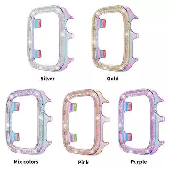 Ремешок для часов, блестящий пластиковый чехол для Apple Watch Ultra Series 8, 7, 49 мм, 41 мм, 45 мм, бампер для iWatch 6 SE 5, 4, 40 мм, 44 мм, защитный чехол 40mm