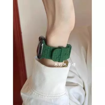 Ремешок для часов Building Blocks для Apple Watch - силиконовый креативный ремешок для часов iWatch 10/9/8/7/6/5/4/3/2/1/se/Ultra Sports and Leisure 49 мм 45 мм 42 мм 38/30/41mm зелёный