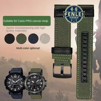 Ремешок для часов Casio, нейлоновый ремешок для часов PRG-600YB PRG-650 PRW-6600 GA2000 series, альпинистский кожаный холст, ремешок для часов, аксессуары 24 мм 24mm