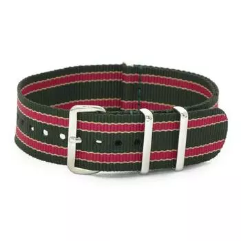 Ремешок для часов CASSIS из нейлона ТИП НАТО 20 мм, зеленый x красный, в комплект входит инструмент для замены #141.601M311020