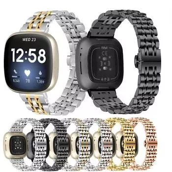 Ремешок для часов Correa из нержавеющей стали для Fitbit Versa 3, металлический браслет, петля для ремешка на запястье для Fitbit Sense, замена Correa