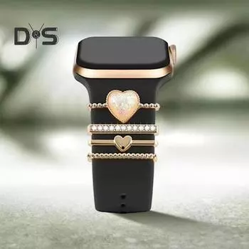 Ремешок для часов, декоративное кольцо, орнамент, креативные блестящие стразы, в форме сердца, звезды, наручный ремень, подвески, декоративное кольцо, ремешок, аксессуары B