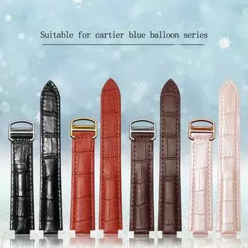 Ремешок для часов Dermis для мужчин Для Cartier синий воздушный шар большой, средний и маленький выпуклый кожаный ремешок для женских часов14.8/16.8/18.11/20.12 14.8mm