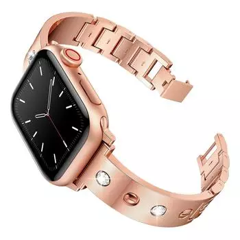 Ремешок для часов Diamond Metal Strap для Apple Watch Ultra 49 мм Band Correa 38/40 мм 42 мм 44 мм Iwatch series 9 8 7 6 SE 5 41 мм 45 мм Браслет для женщин 42mm 44mm 45mm 49mm