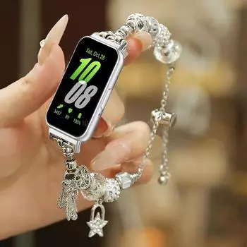 Ремешок для часов для Samsung Galaxy Fit 3, сменный эластичный ремешок для браслета, браслет для Samsung Galaxy Fit 3, аксессуары Correa For Galaxy Fit 3 серебряный