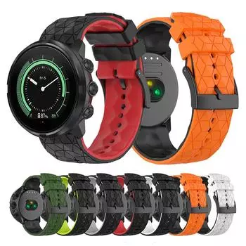 Ремешок для часов, двухцветный силиконовый ремешок для Suunto 7 9 Baro D5, футбольный узор, ремешок для браслета Suunto Spartan Sport Wrist HR 24mm