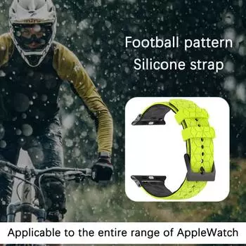 Ремешок для часов двухцветный силиконовый ремешок для Apple Watch Ultra 49 мм ремешок с футбольным узором для iWatch Series 9 8 7 6 5 4 SE 3 ремешок 45/44 мм 40/41 мм 42mm