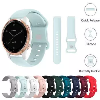 Ремешок для часов Garmin Active S Strap Silmplicity Легкий силиконовый браслет для Forerunner 265S 266S Venu 2S 3S Band 18 мм For Garmin Active S белый