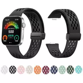 Ремешок для часов Huawei Fit 3 Ремешок с полным покрытием Спортивный сетчатый ремешок с отверстием Магнитная застежка Браслет для часов Huawei Fit 3 For huawei fit 3 белый