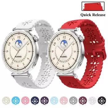 Ремешок для часов Huawei Watch GT5 41 мм женские часы походный резиновый браслет для девочек универсальный ремешок для часов GT5 Pro 42 мм белый GT5 Pro 42mm чёрный