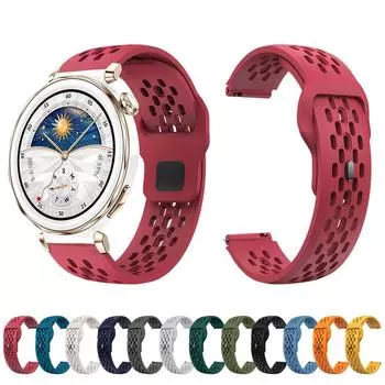 Ремешок для часов Huawei Watch GT5 Pro 42 мм, мягкий дышащий сменный ремешок для Huawei GT5 Pro GT5 GT4 18 мм, универсальный ремешок для часов GT5 Pro 42mm жёлтый