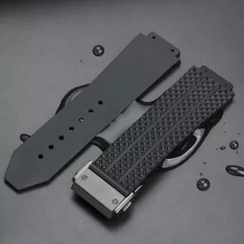 Ремешок для часов HUBLOT BIG BANG, силиконовый 26*19 мм, 24*17 мм, водонепроницаемый мужской ремешок для часов, аксессуары, браслет из гранулированной резины, коричневый 24x17mm