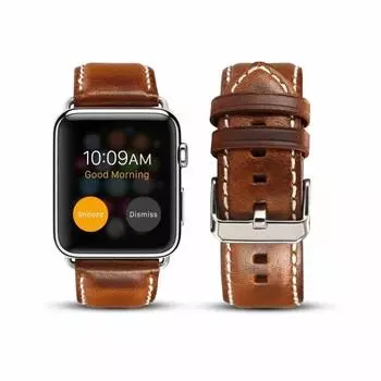 Ремешок для часов IWatch 38/40/42/44 мм из натуральной кожи с маслом и воском в стиле ретро для часов серии 1 2 3 4 5 6 SE Band