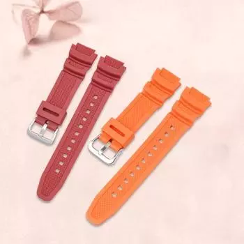 Ремешок для часов из мягкой водонепроницаемой резины 18 мм, сменный ремешок для мужских часов, браслет, совместимый с Casio AE-1000W/AQ-S810W/SGW-300H/W-S200H чёрный