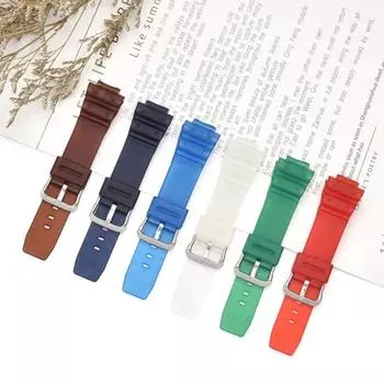 Ремешок для часов из мягкой водонепроницаемой смолы 16 мм, сменный спортивный ремешок для дайвинга, совместимый с Casio 9052 5600 6900 Series B