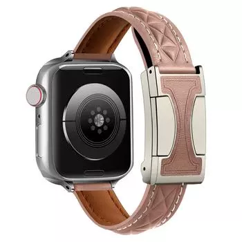 Ремешок для часов из натуральной кожи для Apple Watch Series 10 42 мм/9 8 7 41 мм/SE (2023) SE (2022) SE 6 5 4 40мм/3 2 1 38мм ремешок с магнитной двойной C-образной застежкой Smoky Purple