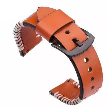 Ремешок для часов из натуральной кожи 22 мм Женский Мужской Коричневый Черный Ремешок для часов Браслет 22mm чёрный