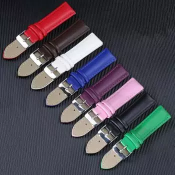 Ремешок для часов из натуральной кожи 12 мм, 14 мм, 16 мм, 18 мм, 20 мм, 22 мм, 24 мм, браслет полотняного плетения, браслет для женщин 12mm чёрный