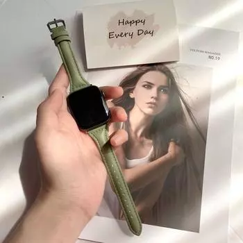 Ремешок для часов из натуральной кожи 38 мм, 40 мм, 41 мм для iwatch 8, 7, 6, 5, 4, 3 SE, сменный ремешок на запястье, 42 мм, 44 мм, 45 мм для Apple 38/40/41MM чёрный