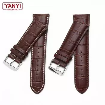 Ремешок для часов из натуральной кожи 22 мм 23 24 26 мм 28 мм, ремешок для часов, застежка, мужской кожаный браслет, обычный ремешок для часов, зерно аллигатора