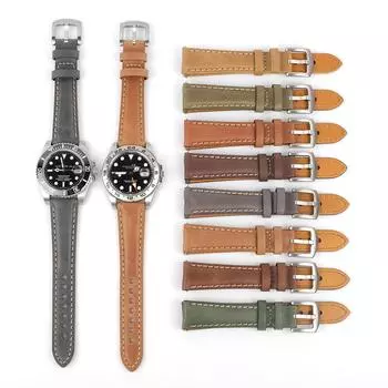 Ремешок для часов из натуральной кожи, ремешок для часов 20 мм 22 мм, ремешок ручной работы, винтажные аксессуары для часов для Panerai, браслет для умных часов 20mm