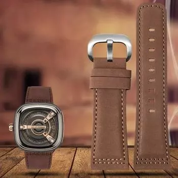Ремешок для часов из натуральной кожи для SevenFriday, мужской ремешок для часов Q203 M203 P1 P2 S2 M2 Q2 03 01 02, коричневый, синий, воловья кожа, 28 мм 28mm
